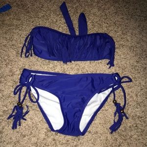 Adorable Fringe Strapless bikini set